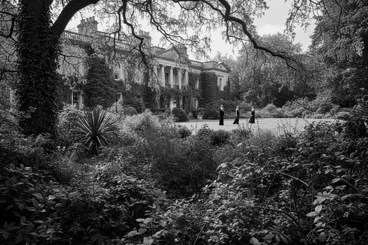 make the women more in a distance and more foliage